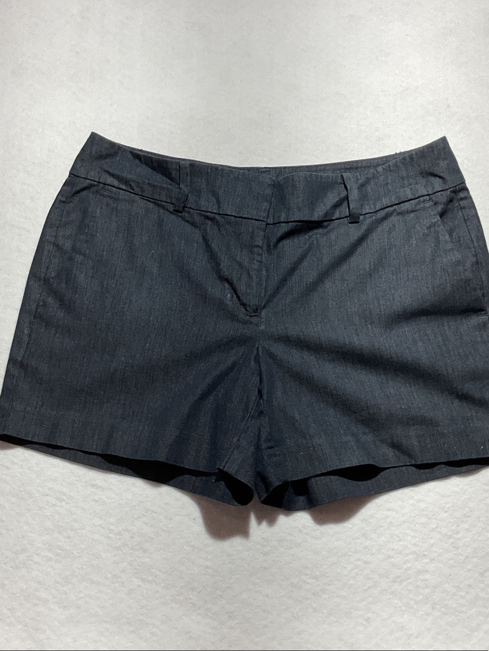 Ann Taylor Factory Dark Blue Chambray  High Waist Dress Shorts